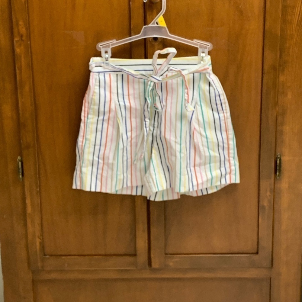 J Crew tailored striped high waisted shorts size 0